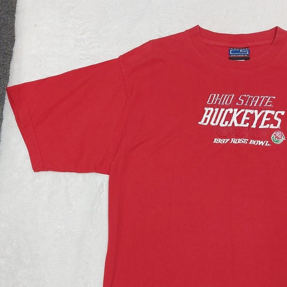 Vintage Ohio State Buckeyes Embroidered  Ted 1997 Rose Bowl Shirt Mens Sz Large - Picture 3 of 10